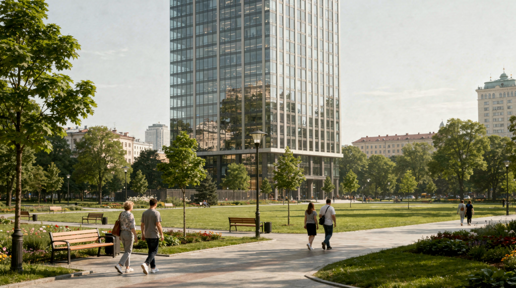 Пешеходные маршруты от Gorky Park Tower: как повседневная городская прогулка усиливает ценность объекта